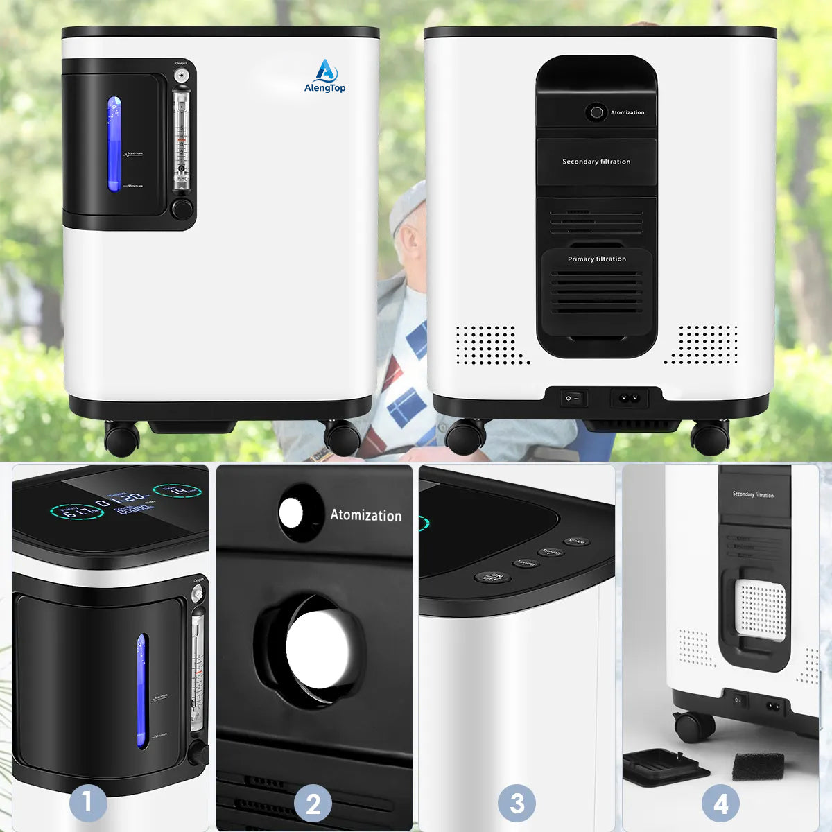 y 301w adjustable oxygen concentrator 1 7l min for home healthcare features 04