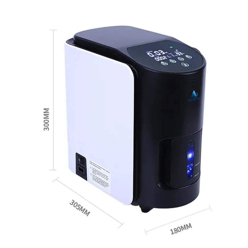 jy 102w portable oxygen concentrator hero front dimensions